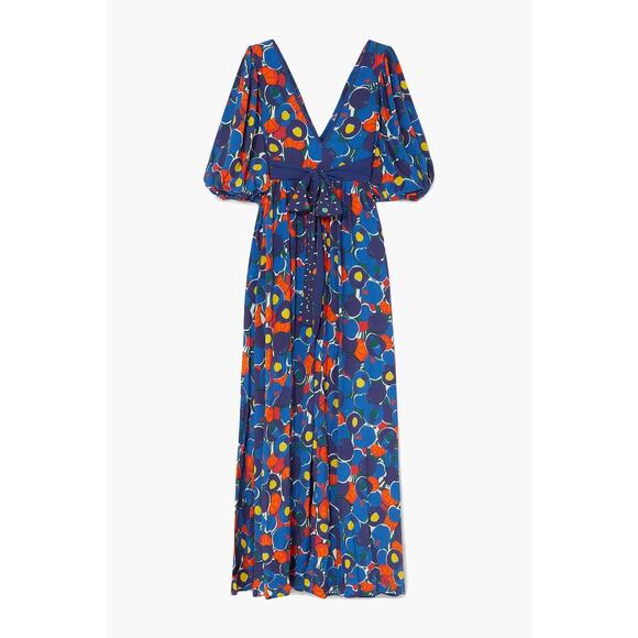 STAUD Affogato printed crepe de chine maxi dress size 4 / small - Picture 15 of 15